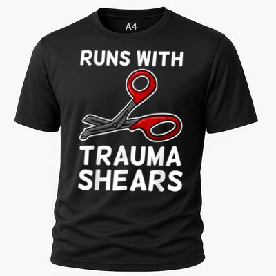 Runs With Trauma Shears EMT Emergency Medical Technician EMS Performance Shirt
