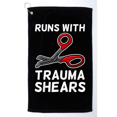 Runs With Trauma Shears EMT Emergency Medical Technician EMS Golf Towel