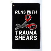 Runs With Trauma Shears EMT Emergency Medical Technician EMS Golf Towel