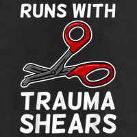 Runs With Trauma Shears EMT Emergency Medical Technician EMS Golf Towel