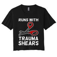 Runs With Trauma Shears EMT Emergency Medical Technician EMS Crop Top