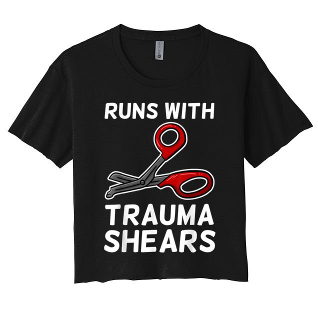 Runs With Trauma Shears EMT Emergency Medical Technician EMS Crop Top
