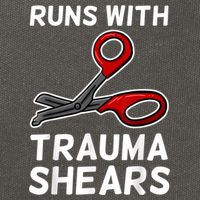 Runs With Trauma Shears EMT Emergency Medical Technician EMS Cotton Canvas Backpack