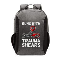 Runs With Trauma Shears EMT Emergency Medical Technician EMS Vector Backpack