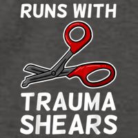 Runs With Trauma Shears EMT Emergency Medical Technician EMS Vector Backpack