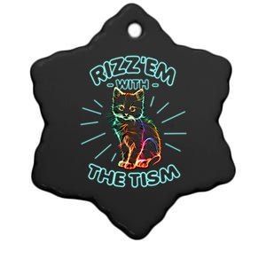 RizzEm With The Tism Funny Rizz Em With The Tism Meme Gift Ceramic Star Ornament