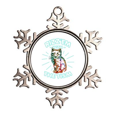 RizzEm With The Tism Funny Rizz Em With The Tism Meme Gift Metallic Star Ornament