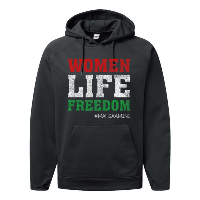 RISE WITH THE WOMEN OF IRAN Women Life Freedom #Mahsaamini Life Freedom Design Performance Fleece Hoodie