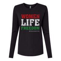 RISE WITH THE WOMEN OF IRAN Women Life Freedom #Mahsaamini Life Freedom Design Womens Cotton Relaxed Long Sleeve T-Shirt