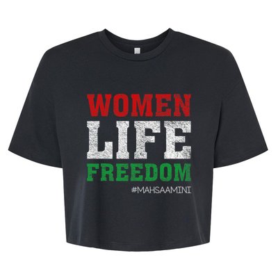 RISE WITH THE WOMEN OF IRAN Women Life Freedom #Mahsaamini Life Freedom Design Bella+Canvas Jersey Crop Tee