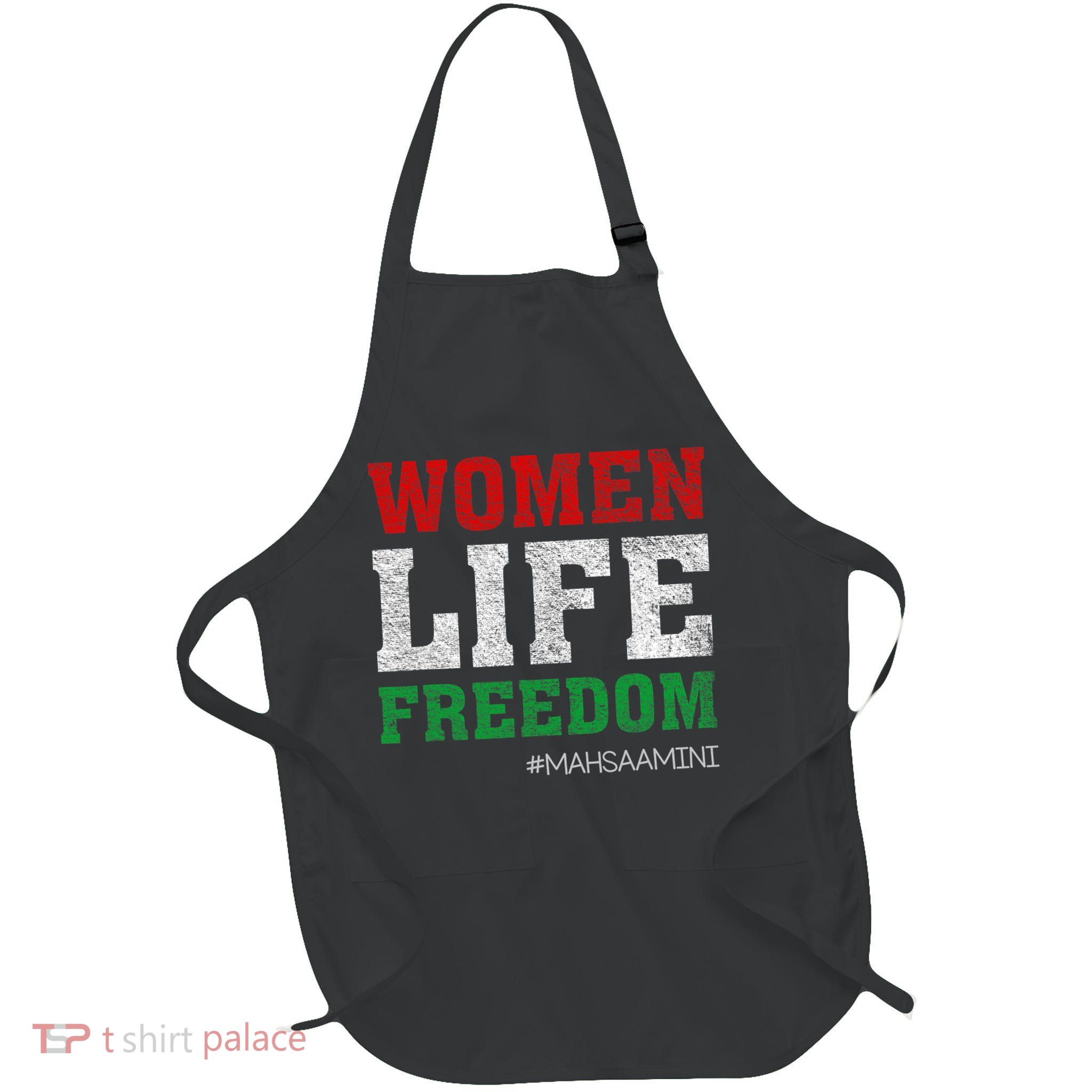 RISE WITH THE WOMEN OF IRAN Women Life Freedom #Mahsaamini Life Freedom Design Full-Length Apron With Pockets