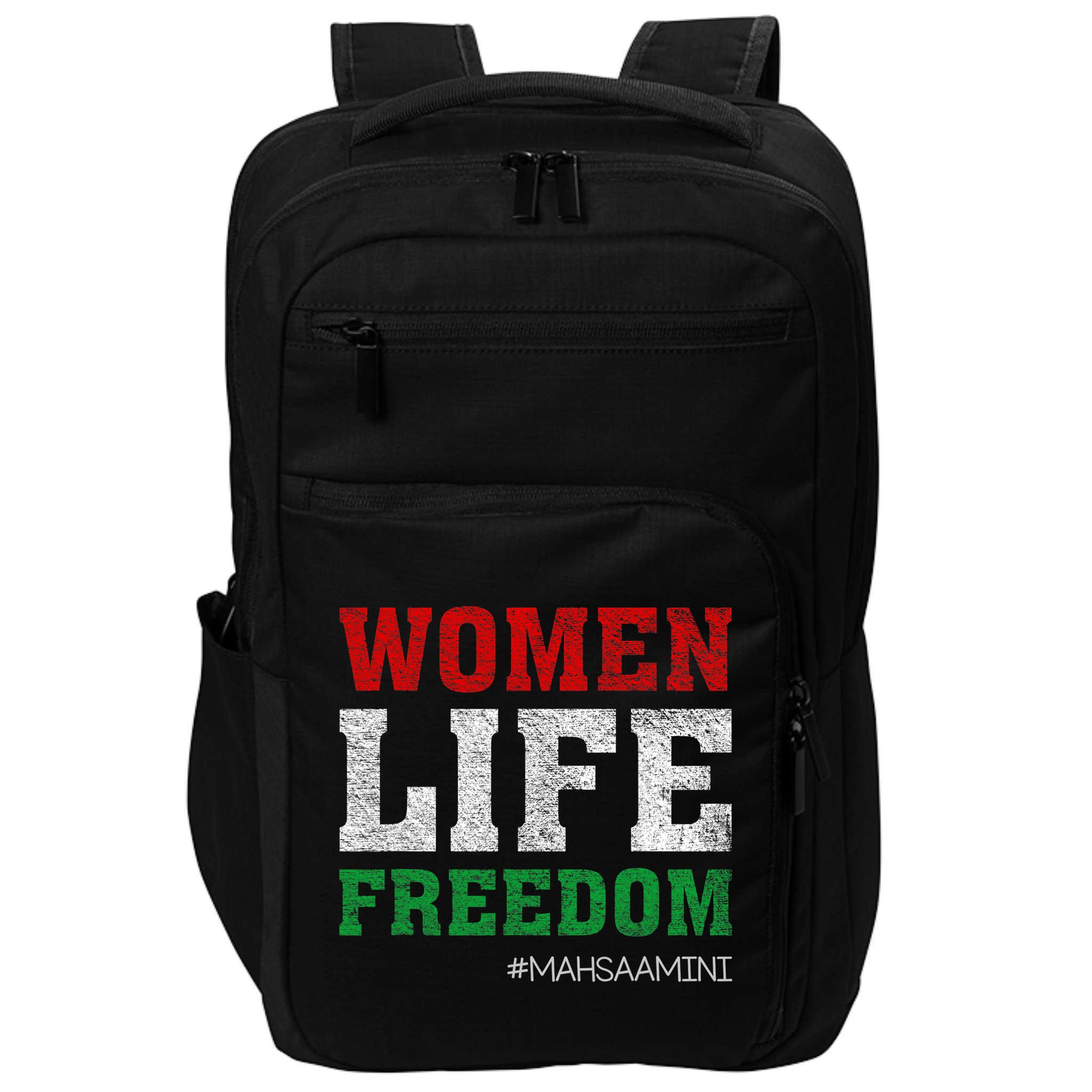 RISE WITH THE WOMEN OF IRAN Women Life Freedom #Mahsaamini Life Freedom Design Impact Tech Backpack