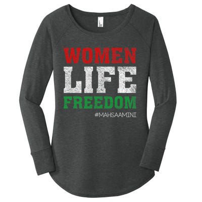 RISE WITH THE WOMEN OF IRAN Women Life Freedom #Mahsaamini Life Freedom Design Women's Perfect Tri Tunic Long Sleeve Shirt