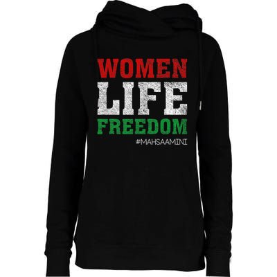 RISE WITH THE WOMEN OF IRAN Women Life Freedom #Mahsaamini Life Freedom Design Womens Funnel Neck Pullover Hood