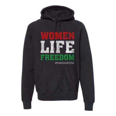 RISE WITH THE WOMEN OF IRAN Women Life Freedom #Mahsaamini Life Freedom Design Premium Hoodie