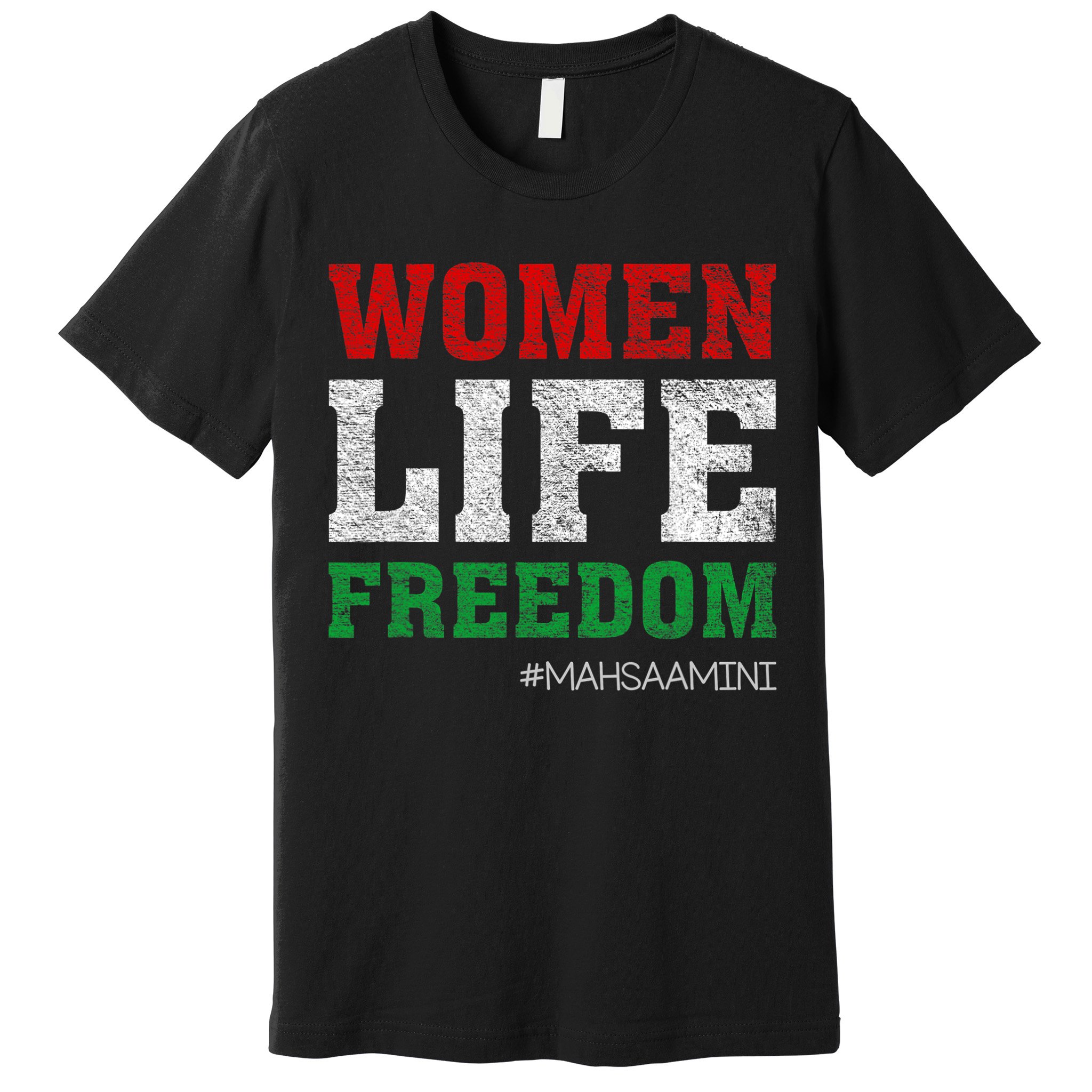RISE WITH THE WOMEN OF IRAN Women Life Freedom #Mahsaamini Life Freedom Design Premium T-Shirt