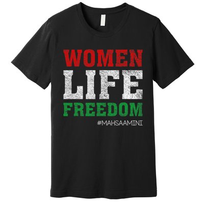 RISE WITH THE WOMEN OF IRAN Women Life Freedom #Mahsaamini Life Freedom Design Premium T-Shirt