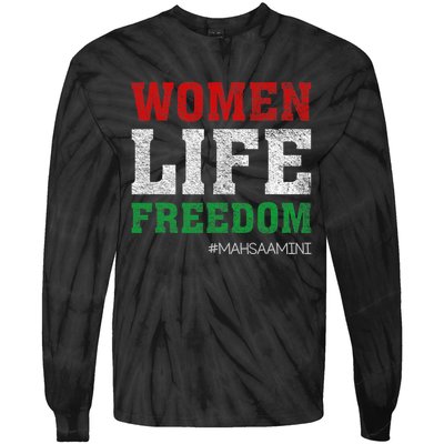 RISE WITH THE WOMEN OF IRAN Women Life Freedom #Mahsaamini Life Freedom Design Tie-Dye Long Sleeve Shirt