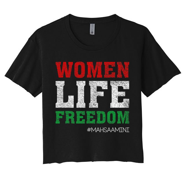 RISE WITH THE WOMEN OF IRAN Women Life Freedom #Mahsaamini Life Freedom Design Crop Top