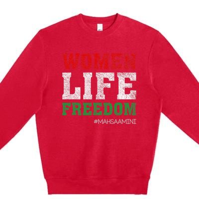 RISE WITH THE WOMEN OF IRAN Women Life Freedom #Mahsaamini Life Freedom Design Premium Crewneck Sweatshirt