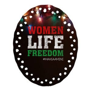 RISE WITH THE WOMEN OF IRAN Women Life Freedom #Mahsaamini Life Freedom Design Ceramic Oval Ornament