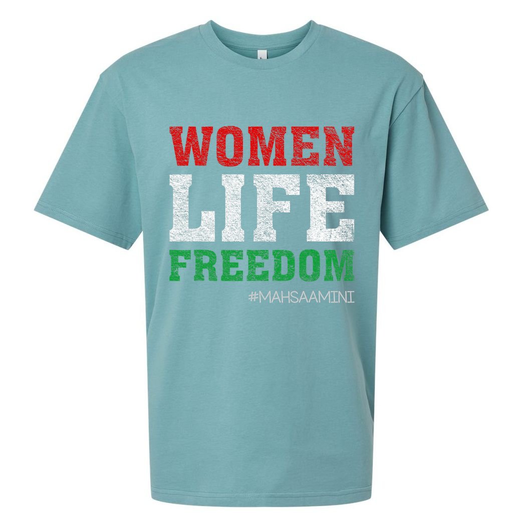 RISE WITH THE WOMEN OF IRAN Women Life Freedom #Mahsaamini Life Freedom Design Sueded Cloud Jersey T-Shirt