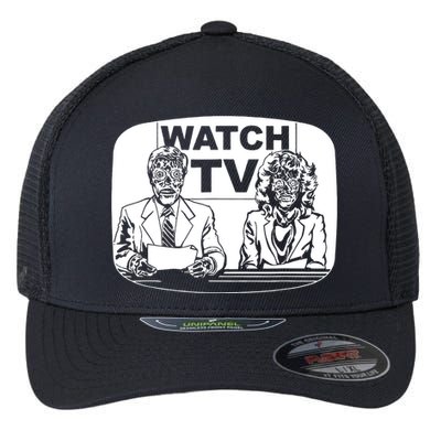 Retro Watch Tv Flexfit Unipanel Trucker Cap