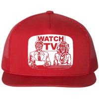 Retro Watch Tv Flat Bill Trucker Hat