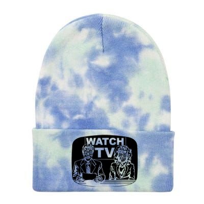 Retro Watch Tv Tie Dye 12in Knit Beanie