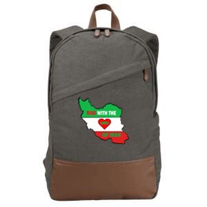 Rise With The Of Iran Freedom Flag Gift Cotton Canvas Backpack