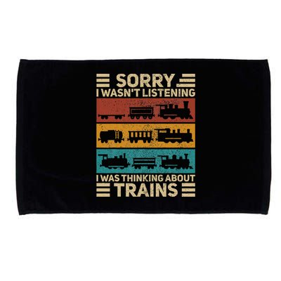 Retro Wagon Train Lover Model Railroad Conductor Funny Train Microfiber Hand Towel