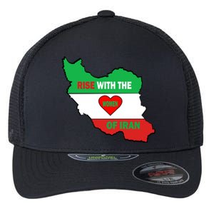 Rise With The Of Iran Freedom Flag Great Gift Flexfit Unipanel Trucker Cap