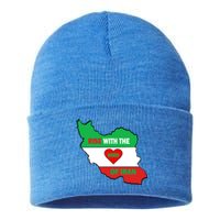 Rise With The Of Iran Freedom Flag Great Gift Sustainable Knit Beanie