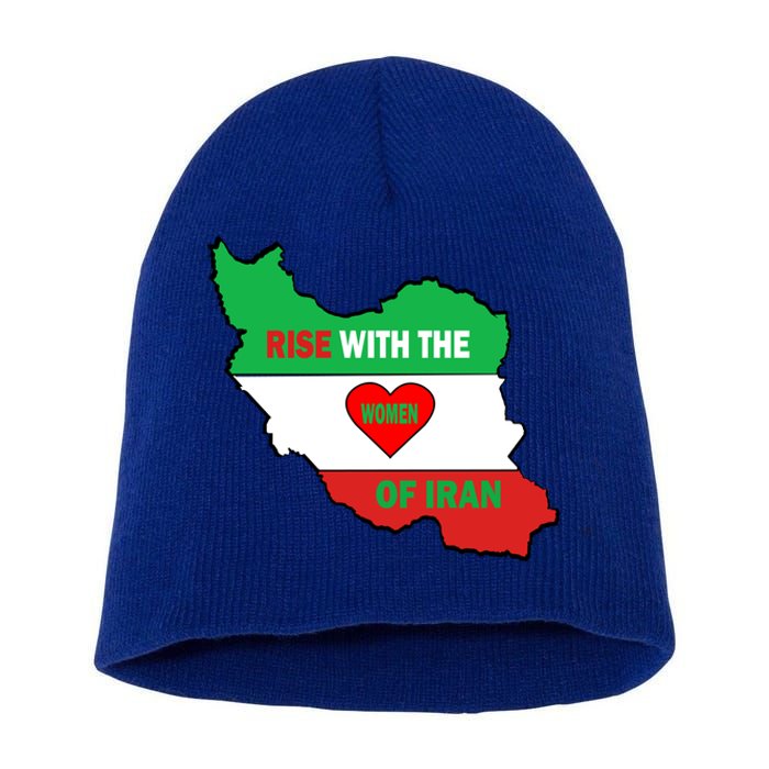 Rise With The Of Iran Freedom Flag Great Gift Short Acrylic Beanie