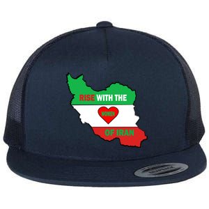 Rise With The Of Iran Freedom Flag Great Gift Flat Bill Trucker Hat