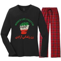 Rise With The Women Of Iran Women Life Freedom #Mahsaamini Life Freedom Gift Women's Long Sleeve Flannel Pajama Set 