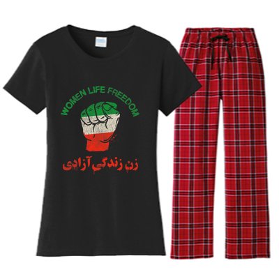 Rise With The Women Of Iran Women Life Freedom #Mahsaamini Life Freedom Gift Women's Flannel Pajama Set