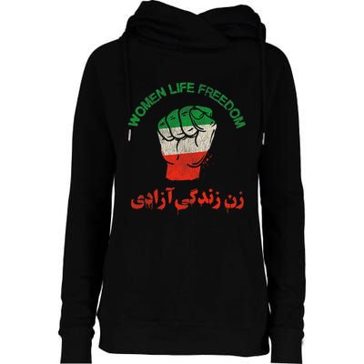 Rise With The Women Of Iran Women Life Freedom #Mahsaamini Life Freedom Gift Womens Funnel Neck Pullover Hood