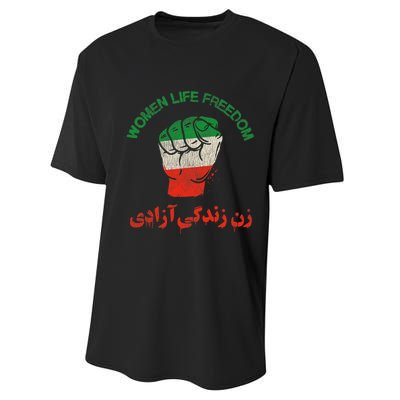 Rise With The Women Of Iran Women Life Freedom #Mahsaamini Life Freedom Gift Performance Sprint T-Shirt