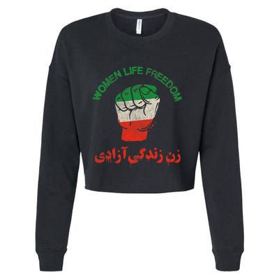 Rise With The Women Of Iran Women Life Freedom #Mahsaamini Life Freedom Gift Cropped Pullover Crew