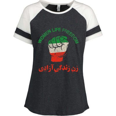 Rise With The Women Of Iran Women Life Freedom #Mahsaamini Life Freedom Gift Enza Ladies Jersey Colorblock Tee