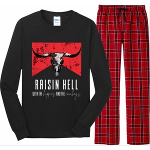 Raisinghell With The Hippies And Cowboys Western Cowhide Long Sleeve Pajama Set