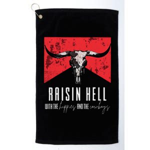 Raisinghell With The Hippies And Cowboys Western Cowhide Platinum Collection Golf Towel