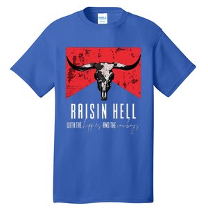 Raisinghell With The Hippies And Cowboys Western Cowhide Tall T-Shirt