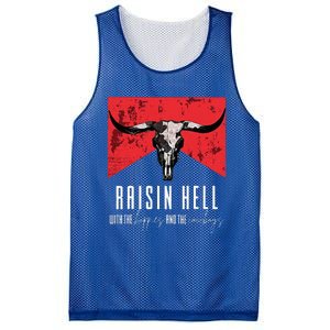 Raisinghell With The Hippies And Cowboys Western Cowhide Mesh Reversible Basketball Jersey Tank