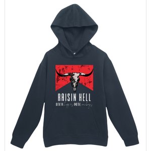 Raisinghell With The Hippies And Cowboys Western Cowhide Urban Pullover Hoodie