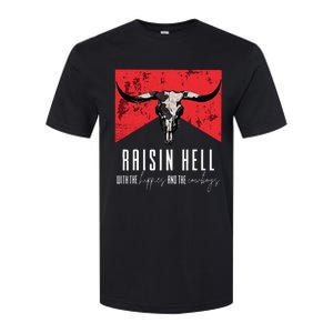 Raisinghell With The Hippies And Cowboys Western Cowhide Softstyle CVC T-Shirt