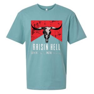 Raisinghell With The Hippies And Cowboys Western Cowhide Sueded Cloud Jersey T-Shirt