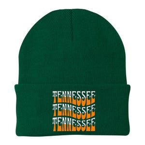 Retro Wavy Tennessee S Tennessee Orange Knit Cap Winter Beanie