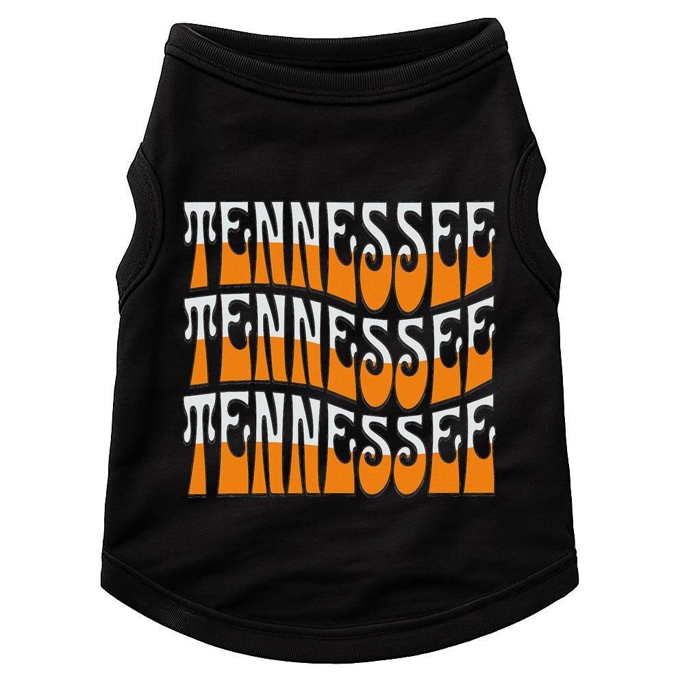 Retro Wavy Tennessee S Tennessee Orange Doggie Tank